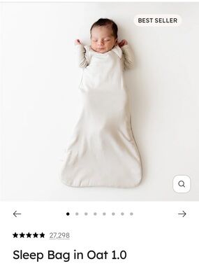 Kyte Baby Oatmeal Cream Wearable Sleep Sack, size small